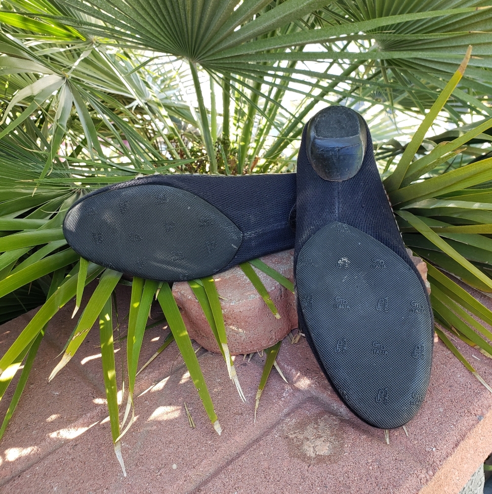 Chloe  canvas and leatehr buckle flat - Picture 10 of 11